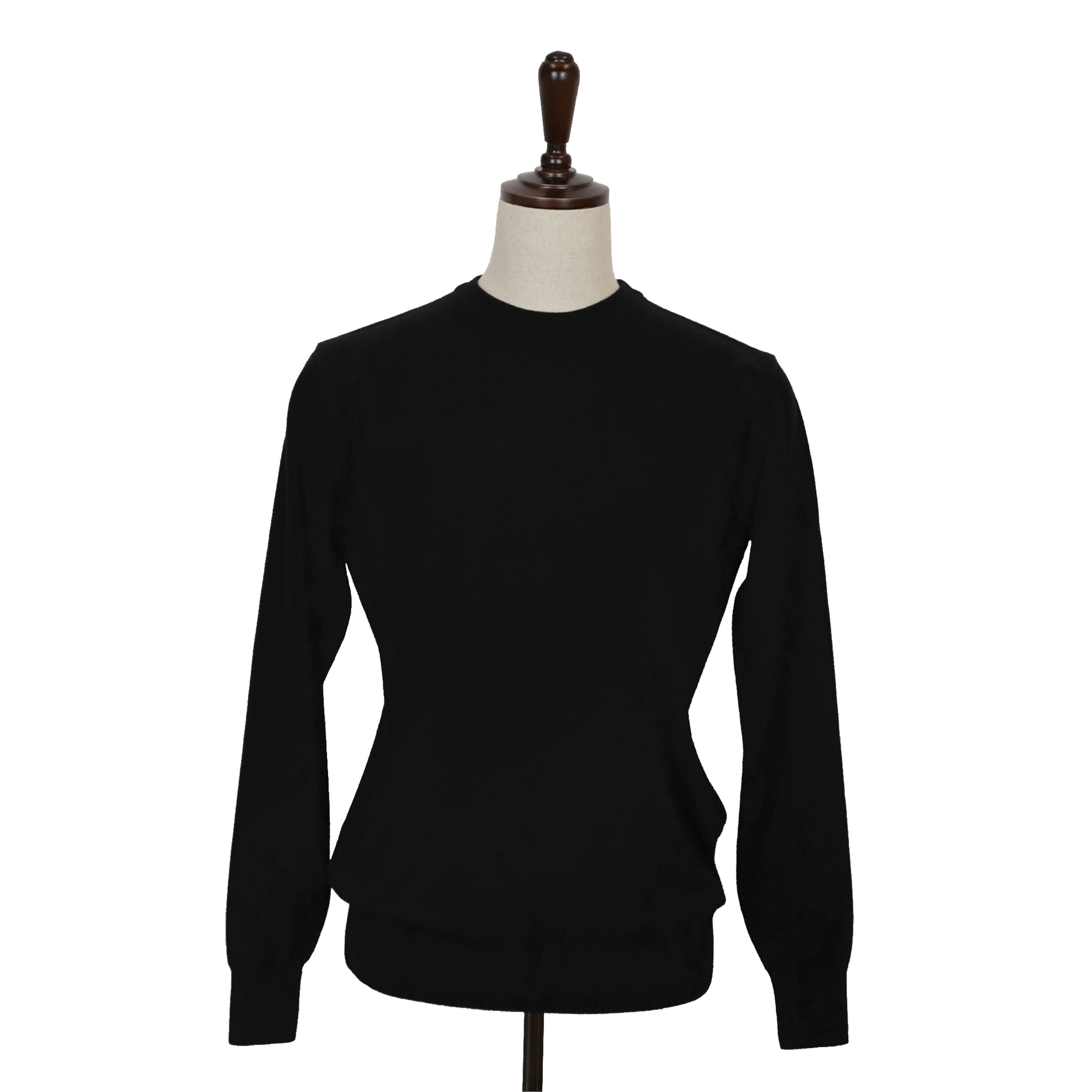 [이너프]  Round Sweater - Black (Merino wool 100%)