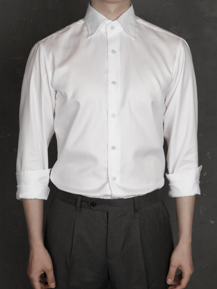 [Bellvoro] 120&#039;s News Anchor Shirts - White
