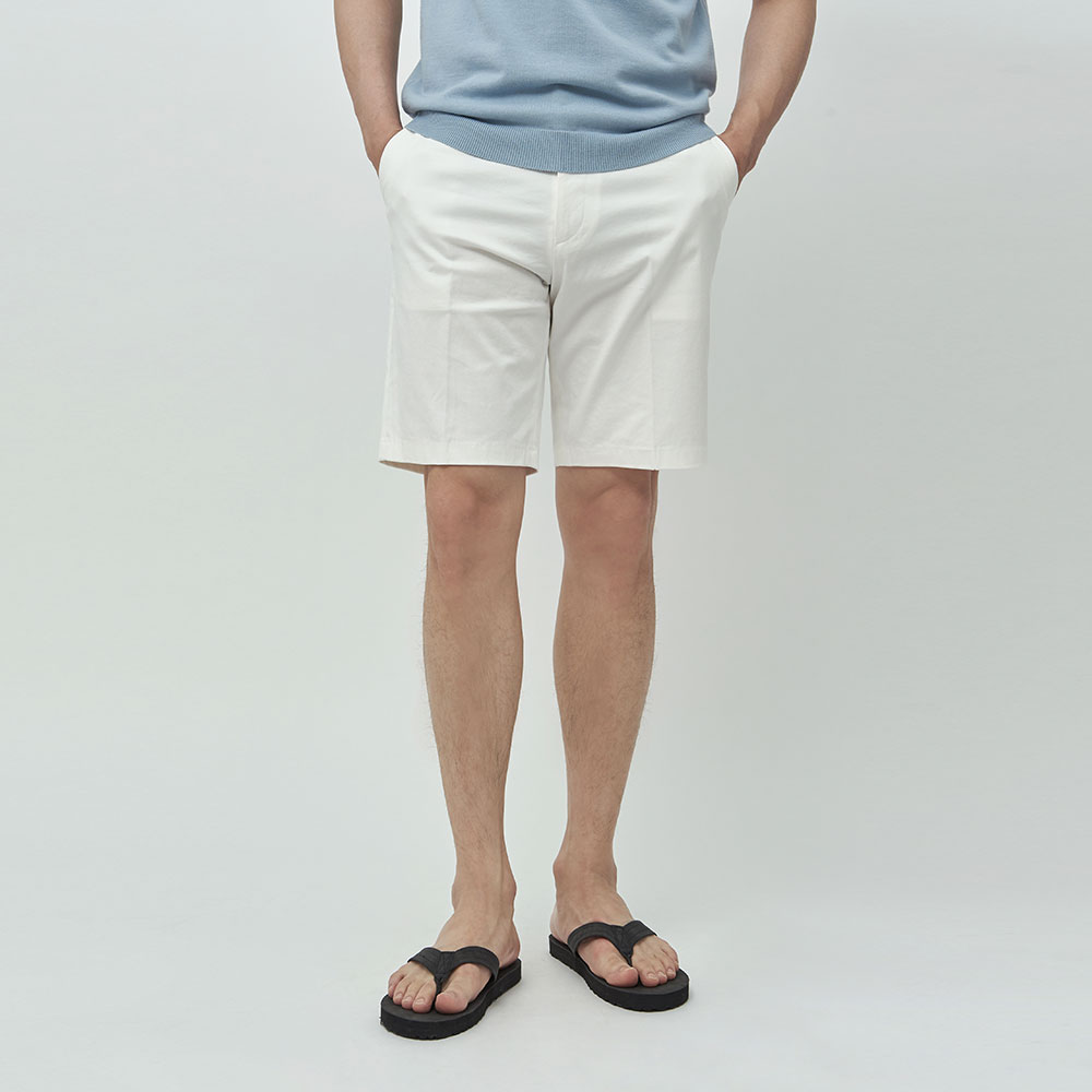 [매너앤대퍼] Stretch-Cotton Shorts White