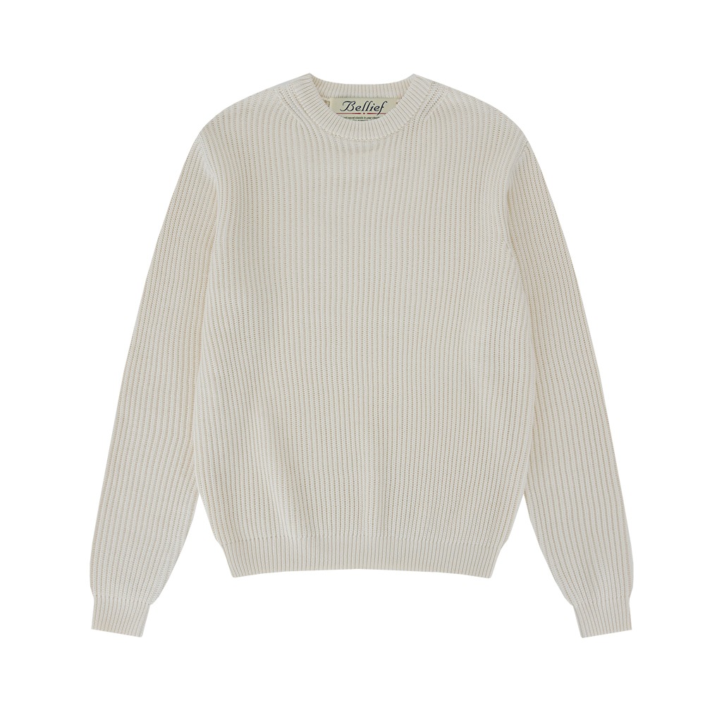 [벨리프] Essential Crewnrck sweater (Ecru)