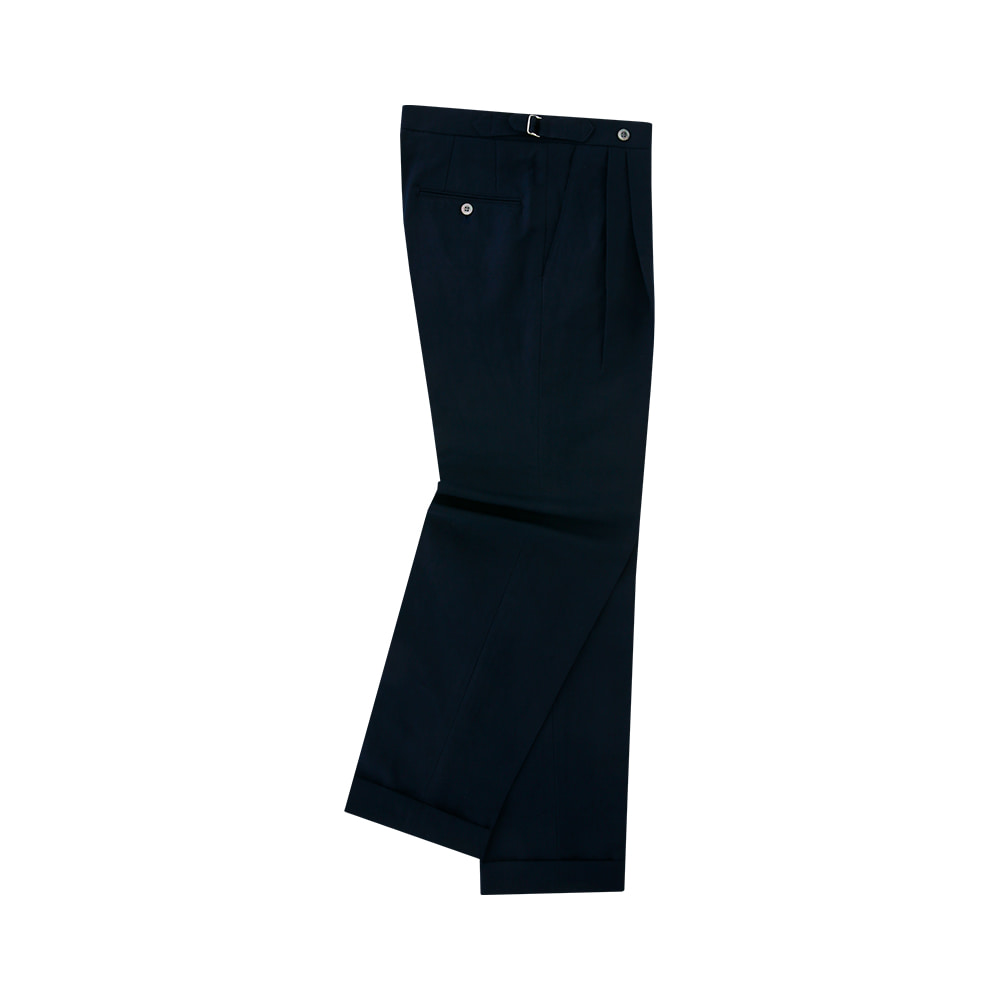 [벨리프] (5/25발송) Linen soft adjust 2Pleats Trousers (Navy)