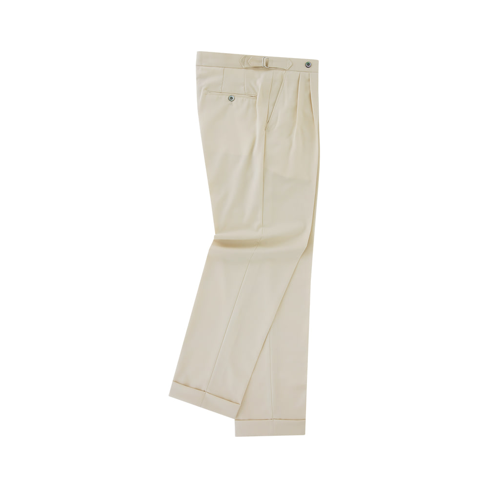 [벨리프] Wool soft adjust 2Pleats Easy Trousers (Sand beige)