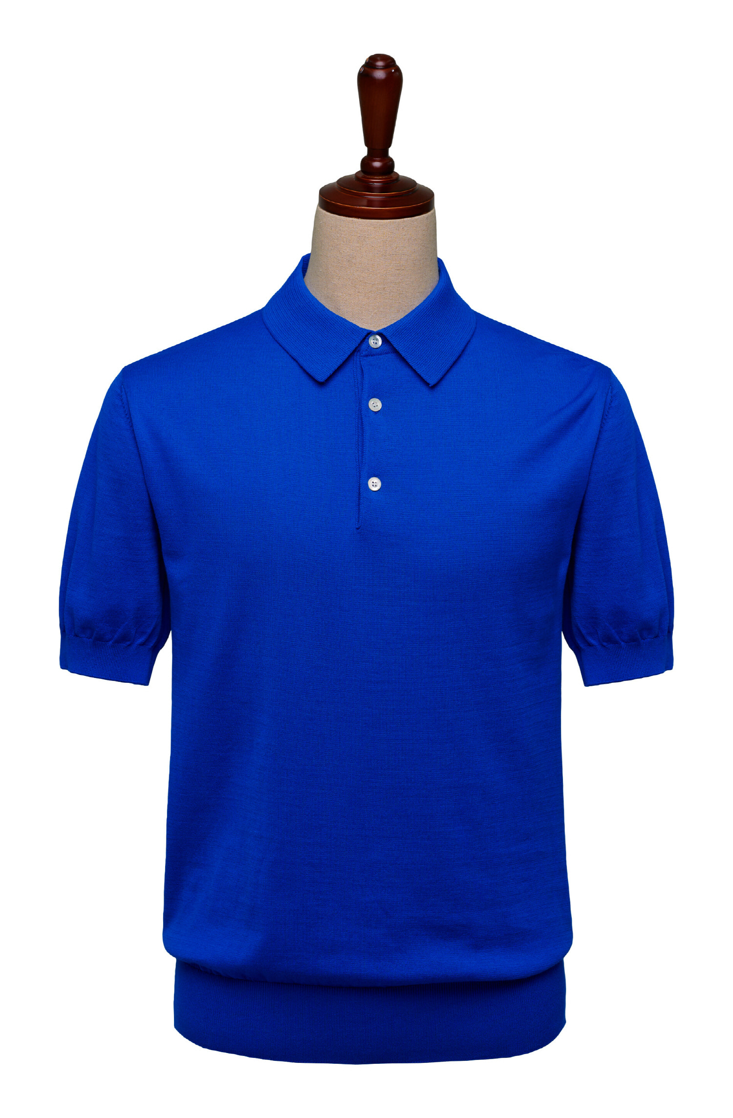 [이너프] Short sleeve collar knit - Deep Blue (Supima Cotton 100%)