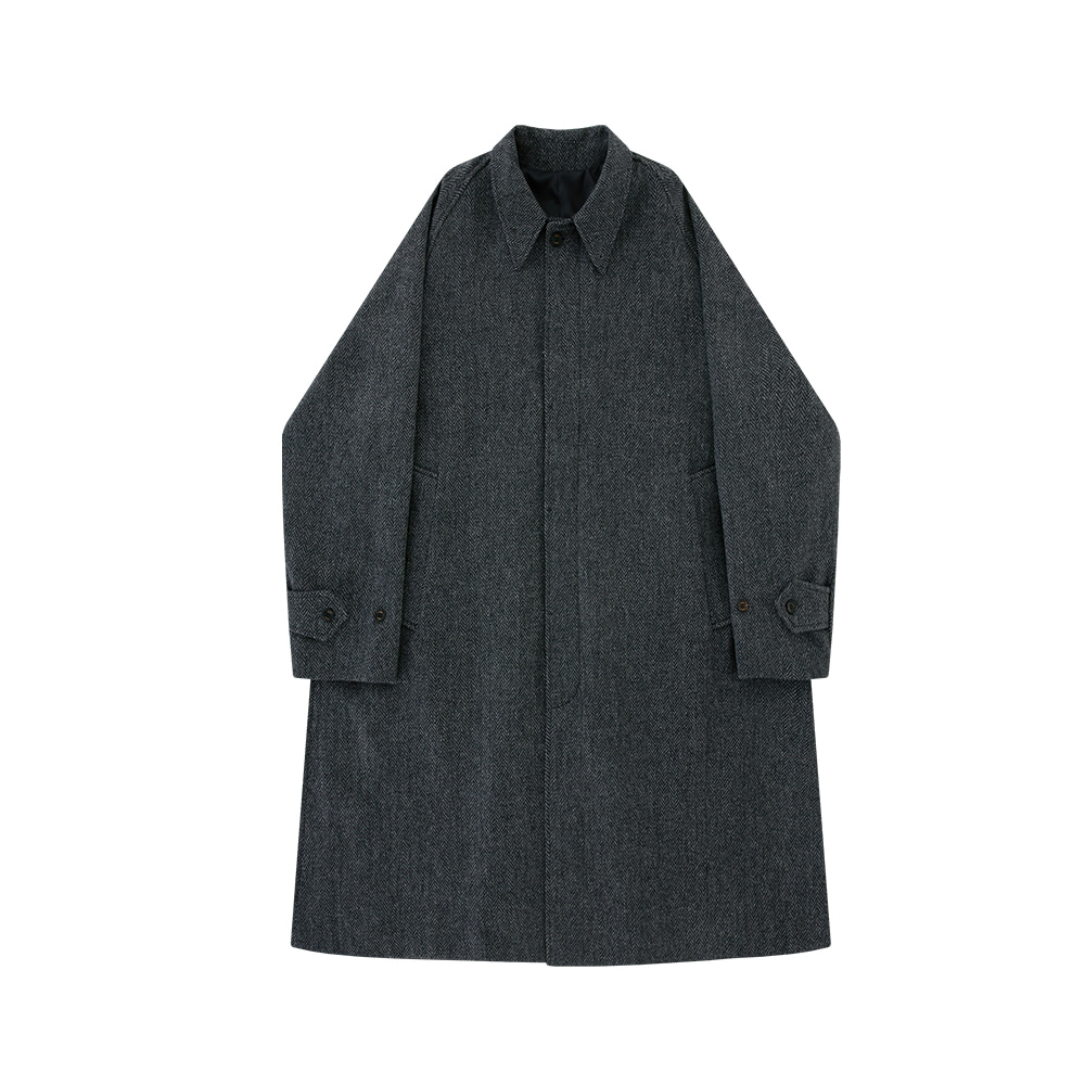[벨리프] Tweed wool Balmacaan Coat (gray)