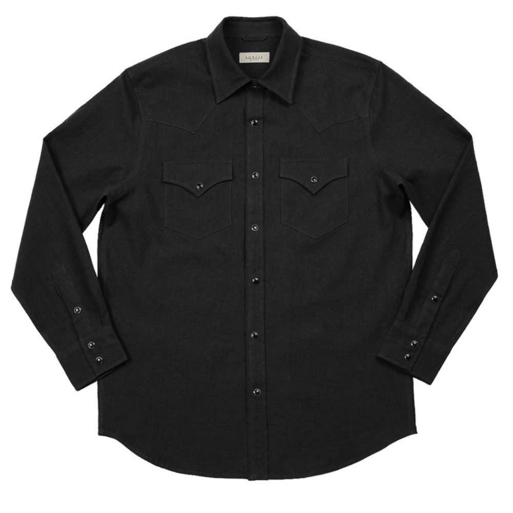 [솔티] 035 Linen Western Shirts (Black)