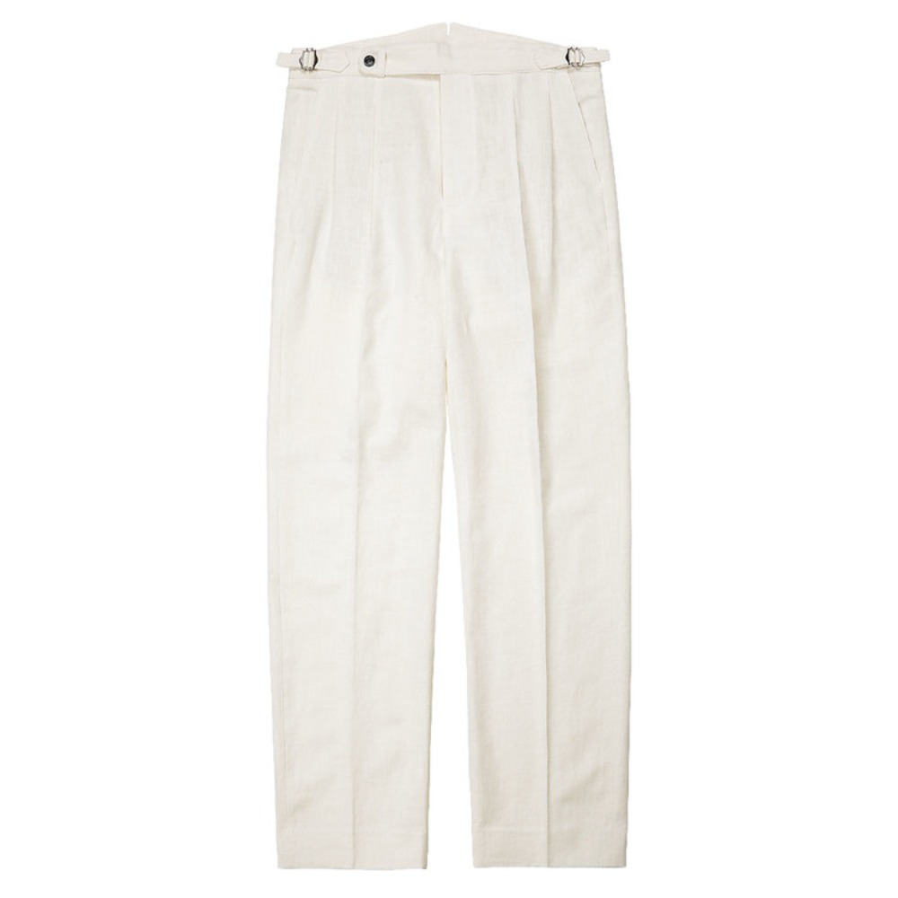 [솔티]  8s Linen Side-adjust Trousers (Ivory)