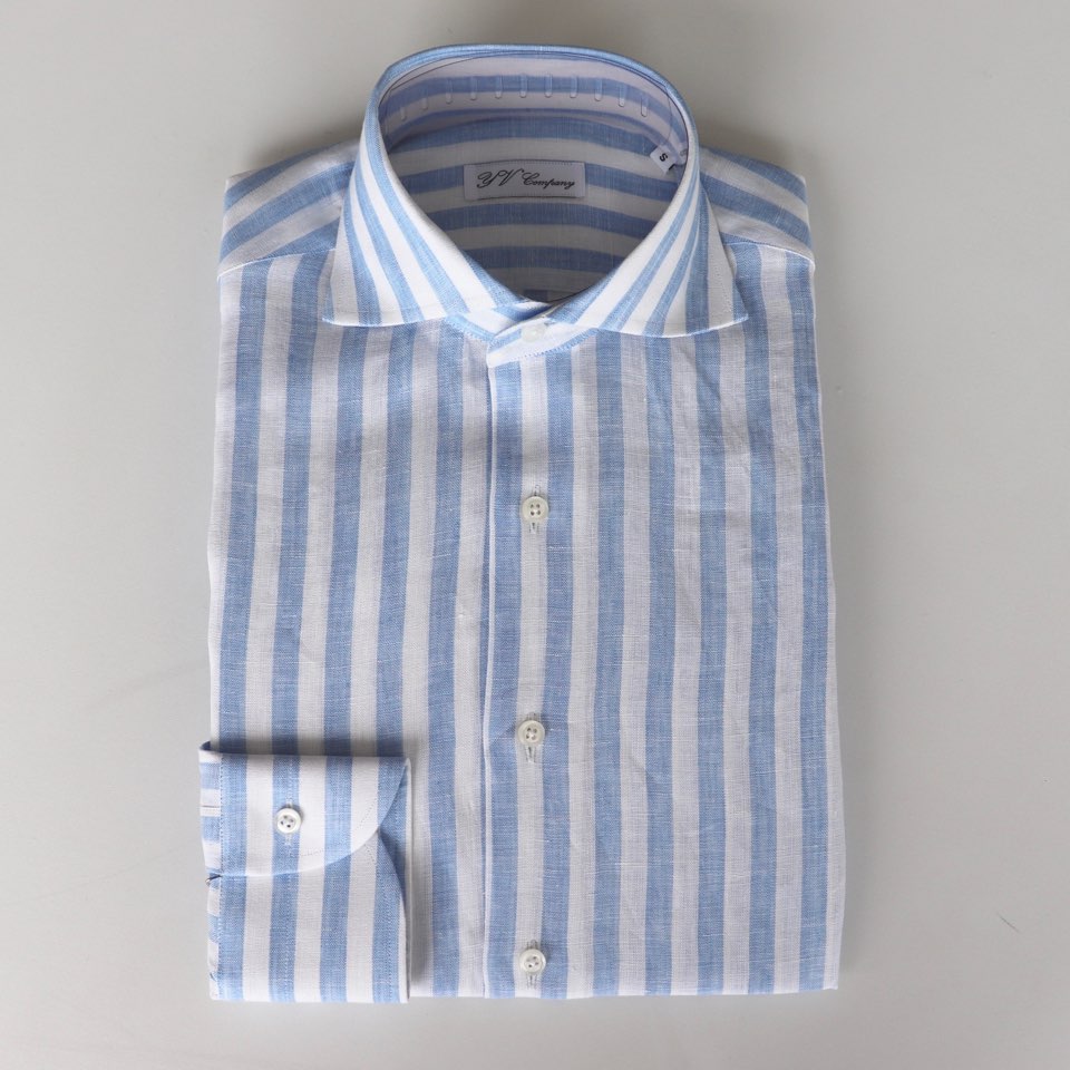 YV company linen shirt (blue stripe)
