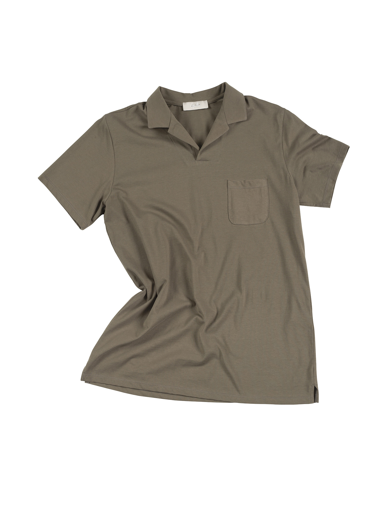 [올드비] GENTLE Open Collar Polo Shirts - Khaki