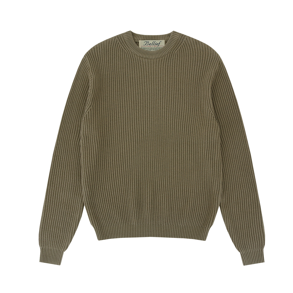 [벨리프] Essential Crewnrck sweater (Beige)