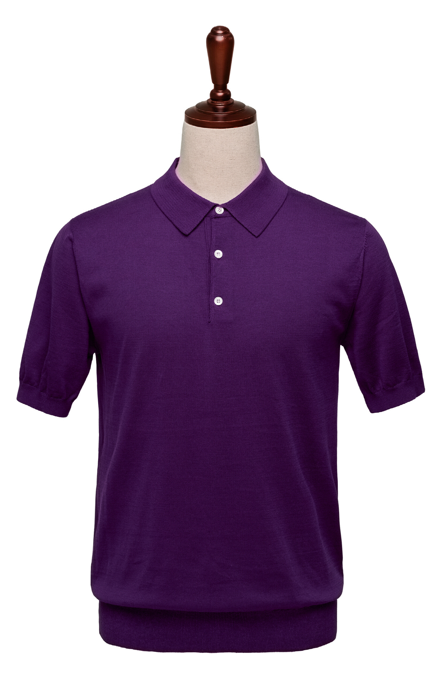 [이너프] Short sleeve collar knit - Purple (Supima Cotton 100%)