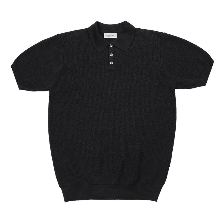 [솔티] Texture Summer Polo Knit (Black)